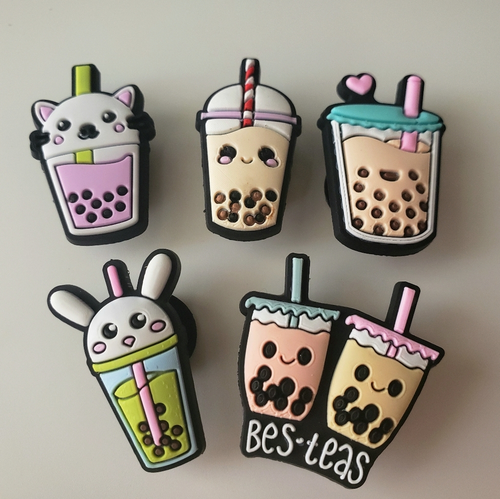 5 x New Croc Charms / Jibbitz, Boba Style